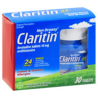 Claritin Allergies, Indoor & Outdoor, Non-Drowsy, Original Prescription Strength, Tablets - 30 Each 