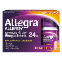 Allegra Allergy, 180 mg, Non-Drowsy, Tablets - 30 Each 