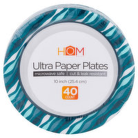 HOMWorks Paper Plates, Ultra, 10 Inch - 40 Each 