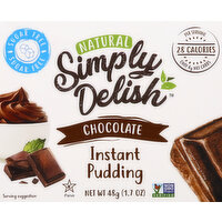 Simply Delish Instant Pudding, Chocolate, Natural - 48 Gram 