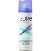 Sure Anti-Perspirant Deodorant, Unscented - 6 Ounce 