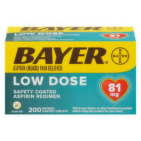 Bayer Aspirin, Low Dose, 81 mg, Coated Tablets - 200 Each 