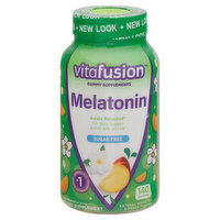 Vitafusion Gummy Supplements, Sugar Free, Melatonin, 3 mg, White Tea & Peach