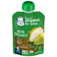 Gerber Pear Spinach, Organic for Baby - 3.5 Ounce 