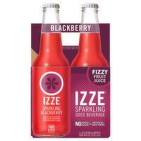 Izze Juice Beverage, Sparkling Blackberry - 4 Each 