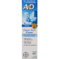 A+D Diaper Rash Cream, Treat - 4 Ounce 