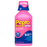 Pepto Bismol Upset Stomach Reliever/Antidiarrheal, 5 Symptom Relief - 12 Fluid ounce 