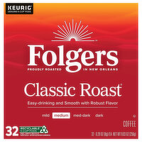 Folgers Coffee, Medium, Classic Roast - 32 Each 