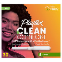 Playtex Tampons, Organic Cotton, Super - 30 Each 