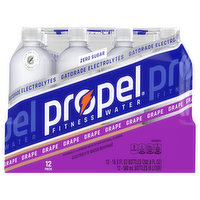 Propel Electrolyte Water Beverage, Zero Sugar, Grape, 12 Pack - 12 Each 