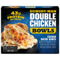 Hungry-Man Double Chicken Bacon Ranch Bowls With Mashed Potatoes Frozen Meal - 15 Ounce 