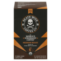 Death Wish Coffee Co Coffee, Medium Roast, Single Serve Pods - 10 Each 