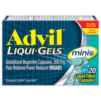 Advil Ibuprofen, 200 mg, Liquid Filled Capsules, Minis - 20 Each 