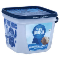 Blue Ribbon Classics Frozen Dairy Dessert, Chocolate & Vanilla, Friends + Family Size - 1 Gallon 