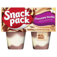 Snack Pack Pudding, Chocolate Vanilla - 4 Each 