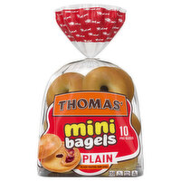 Thomas' Bagels, Pre-Sliced, Plain, Mini - 10 Each 