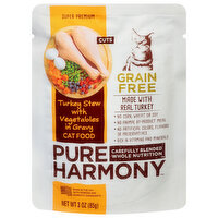 Pure Harmony Cat Food, Grain Free, Turkey Stew with Vegetables in Gravy,  Cuts, Super Premium