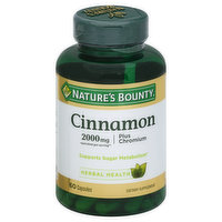 Nature's Bounty Cinnamon, Plus Chromium, 2000 mg, Capsules