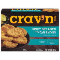 Crav'n Flavor Pickle Slices, Breaded, Spicy - 8 Ounce 