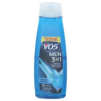 Alberto VO5 Shampoo/Conditioner/Body Wash, 3 in 1, Men, Ocean Surge, Bonus Size - 15 Fluid ounce 