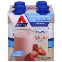 Atkins Protein-Rich Shake, Strawberry - 4 Each 