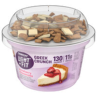 Dannon Yogurt & Toppings, Fat Free, Strawberry Cheesecake, Greek Crunch - 5 Ounce 