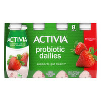 Activia Yogurt Drink, Lowfat, Strawberry Flavor, 8 Pack