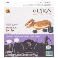 Olyra Breakfast Biscuits, Greek Yogurt Blueberry Sandwich - 4 Each 