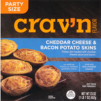 Crav'n Flavor Potato Skins, Cheddar Cheese & Bacon, Party Size