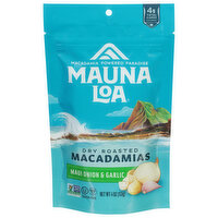 Mauna Loa Macadamias, Dry Roasted, Maui Onion & Garlic - 4 Ounce 