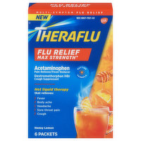 Theraflu Flu Relief, Multi-Symptom, Max Strength, Honey Lemon - 6 Each 