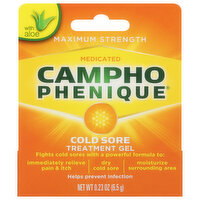 Campho Phenique Cold Sore Treatment Gel, Medicated, Maximum Strength - 0.23 Ounce 