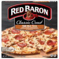 Red Baron Pizza, Four Meat, Classic Crust - 21.95 Ounce 