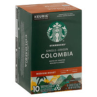 Starbucks Coffee, Ground, Medium Roast, Colombia, K-Cup Pods - 10 Each