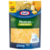 Kraft Cheese, Four Cheese, Natural, Mexican Style - 16 Ounce 