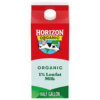 Horizon Organic Milk, Organic, 1% Lowfat - 0.5 Gallon 