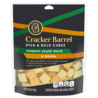 Cracker Barrel Vermont Sharp White Cheddar & Gouda Cubes - 6 Ounce 