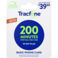 TracFone Basic Phone Card, 200 Minutes, 90 Day Plan, $39.99 - 1 Each 