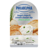 Philadelphia Bagel Chips & Cream Cheese Dip, Chive & Onion, Multigrain - 2.5 Ounce 