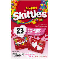 Skittles Candies, Original, Valentine Exchange, Bite Size, Fun Size Pouches - 23 Each 