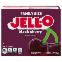 Jell-O Gelatin Dessert, Black Cherry, Family Size - 6 Ounce 