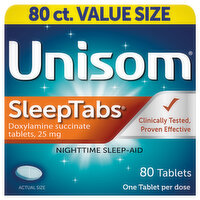 Unisom Sleep Tabs, Nighttime, 25 mg, Tablets