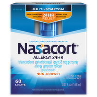 Nasacort Nasal Spray, Allergy 24 Hr, Multi-Symptom, Non-Drowsy, Original Prescription Strength, 55 mcg - 0.37 Fluid ounce 