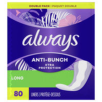 Always Liners, Xtra Protection, Long, Double Pack - 80 Each