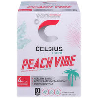 Celsius Energy Drink, Peach Vibe, 4 Pack - 4 Each 