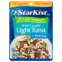 StarKist Tuna, 25% Less Sodium, Light, Wild Caught - 2.6 Ounce 
