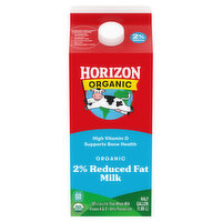 Horizon Organic Milk, Reduced Fat, Organic, 2% Milkfat - 0.5 Gallon 