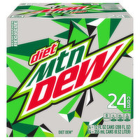 Mtn Dew Soda, Diet - 24 Each 