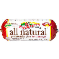 Swaggerty's Farm Sausage, Preservative Free, All Natural, Hot - 16 Ounce 