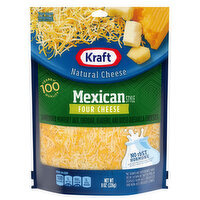 Kraft Shredded Cheese, Four Cheese, Mexican Style - 8 Ounce 